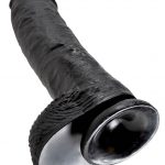 King Cock 10 inch Cock With Balls Black - Dongok - Dildók