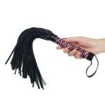 Whip Me Baby Leather Whip Black/Pink