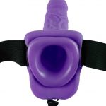 Fetish Fantasy Series 7 inch Vibrating Hollow  Strap-On with balls Purple