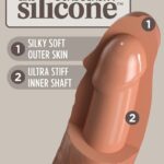7" Dual Density Silicone Cock  Tan