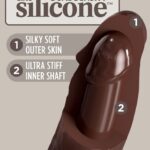7" Dual Density Silicone Cock  Brown