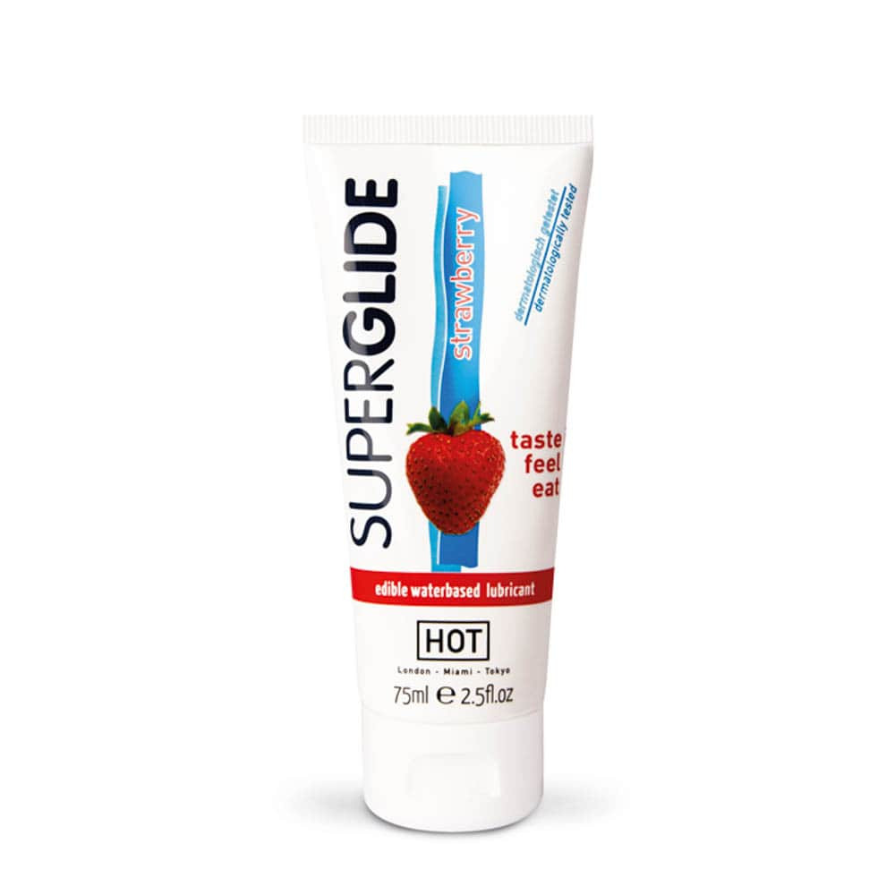 HOT Superglide edible lubricant waterbased – STRAWBERRY 75 ml