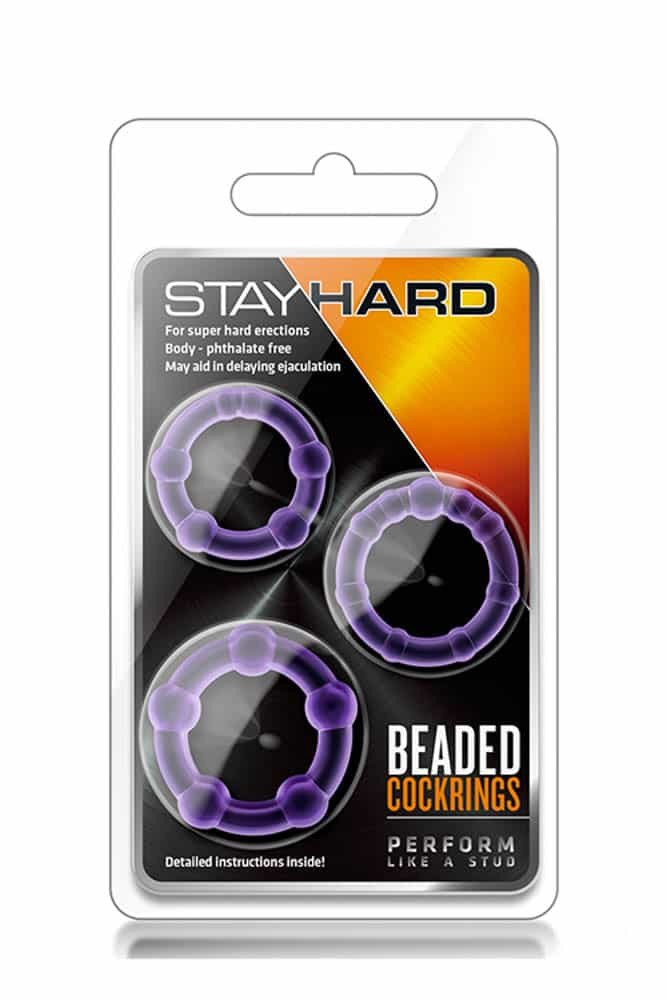 Stay Hard Beaded Cockrings Purple - Péniszgyűrűk - Mandzsetták