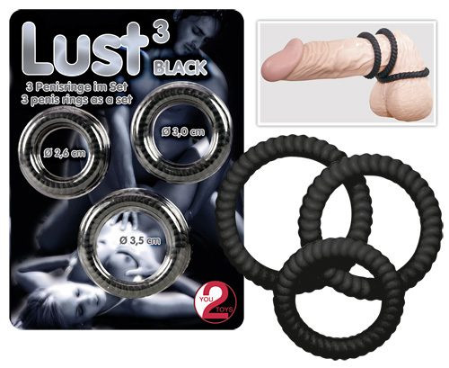 Lust 3 black - Péniszgyűrűk - Mandzsetták
