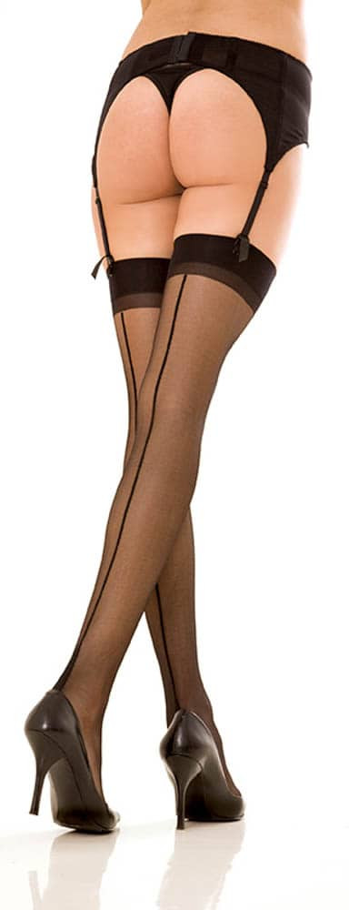 Sheer Thigh High with Backseam