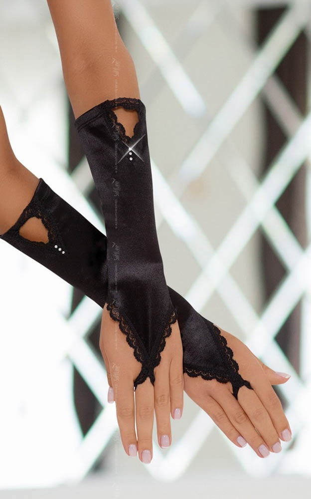 Gloves 7710 - black    S-L - Erotikus kiegészítők