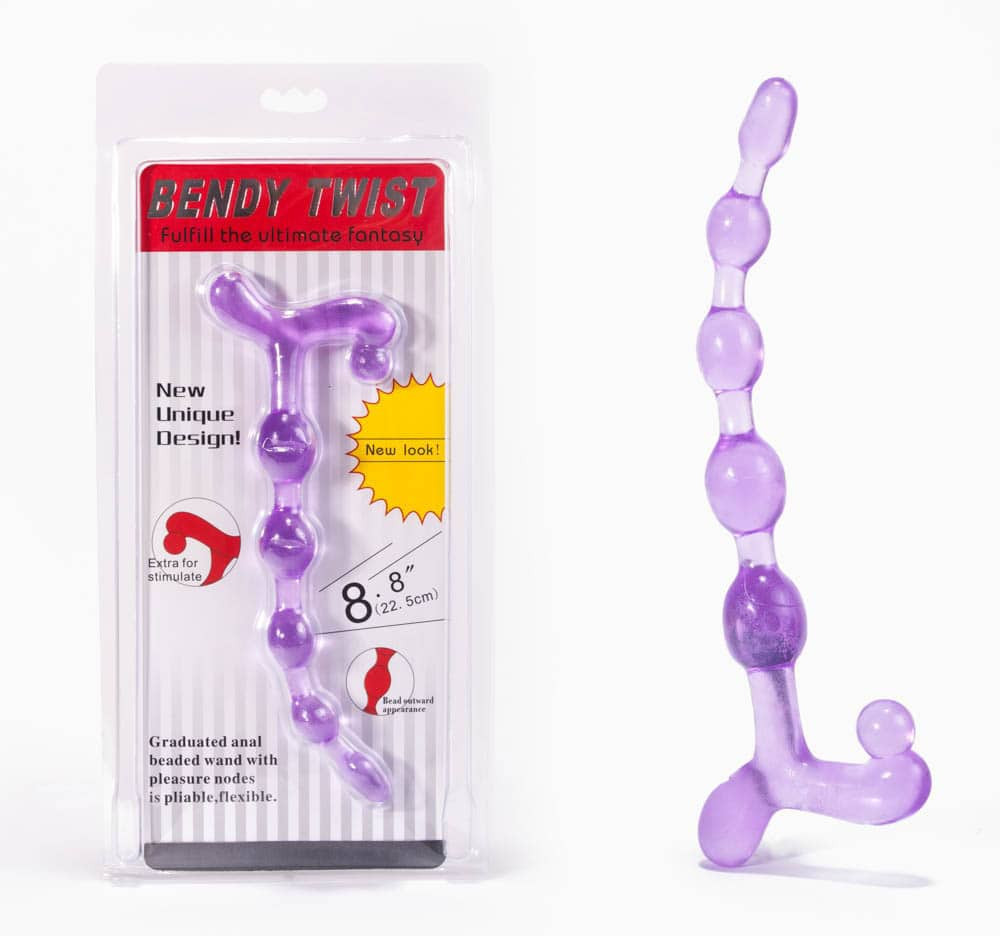 Bendy Twist Anal Beads Purple - Golyósorok