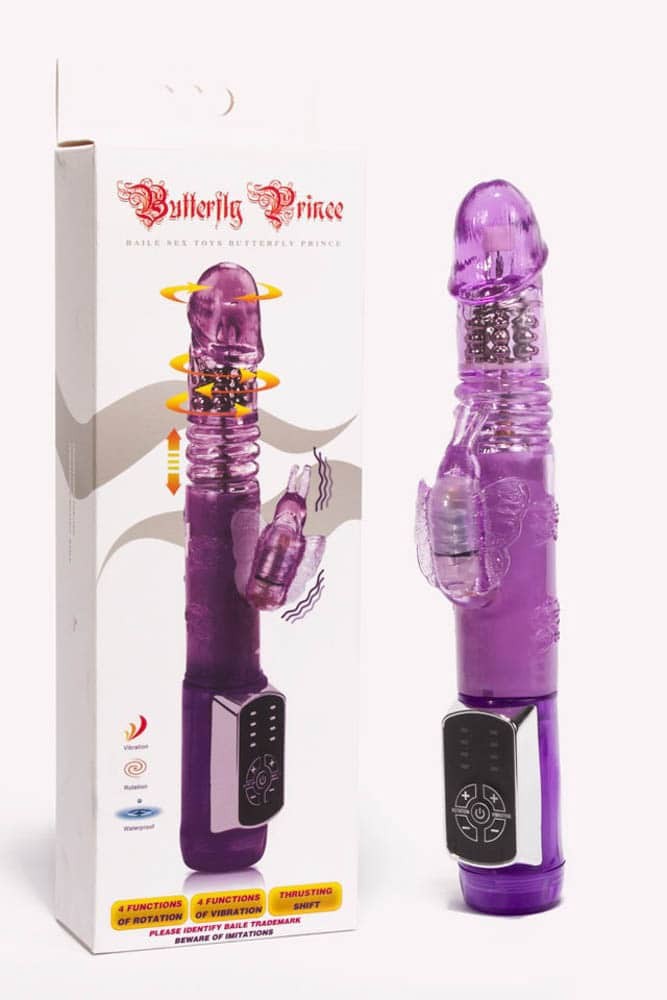 Butterfly Prince Rabbit Vibrator Purple - Nonfiguratív vibrátorok