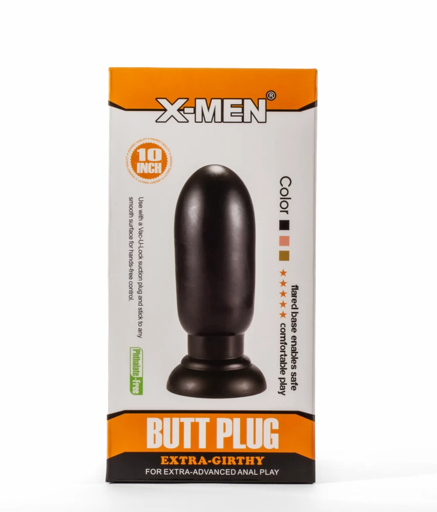 X-Men 7.87" Extra Girthy Butt Plug Black - Fenékdugók