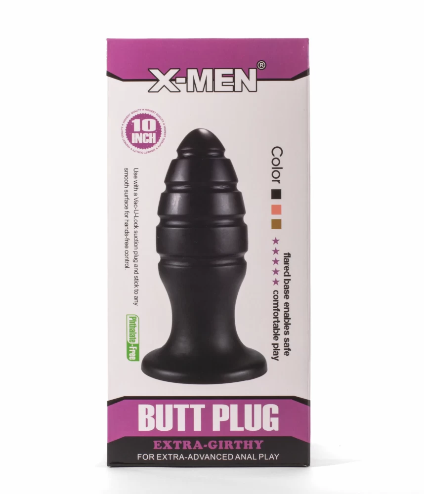X-Men 10" Extra Girthy Butt Plug Black VIII - Fenékdugók