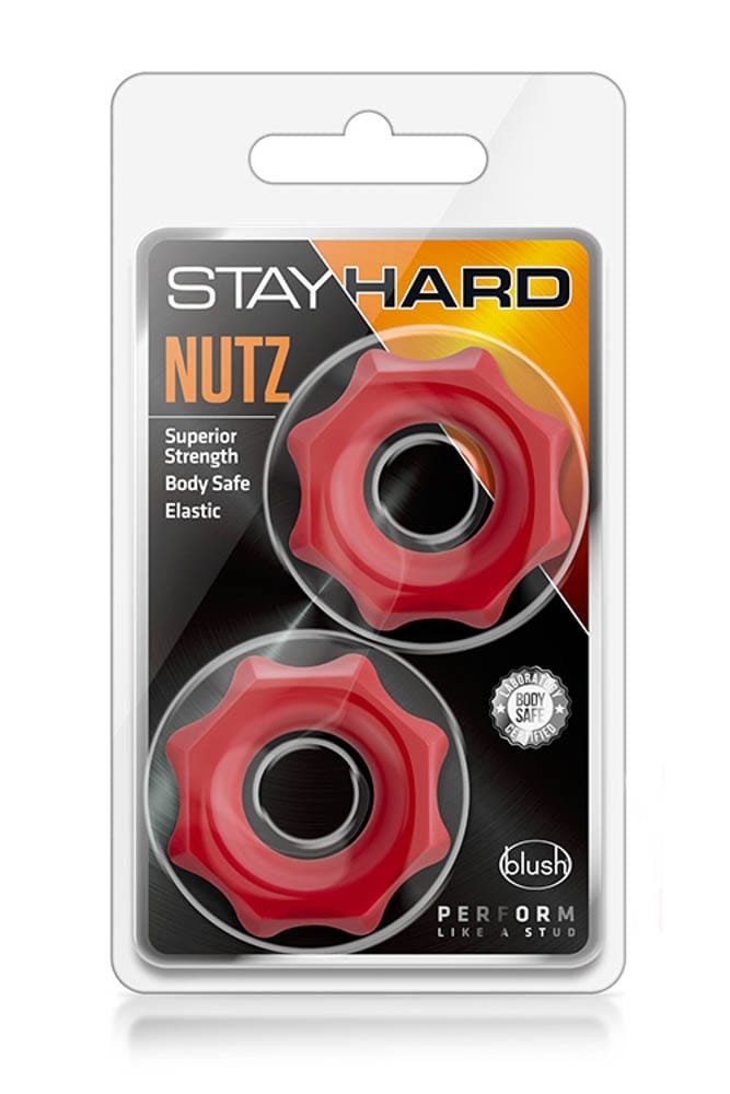 STAY HARD NUTZ RED - Péniszgyűrűk - Mandzsetták