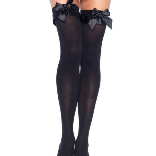 Opaque Thigh Highs - BLACK - O/S - HOSIERY - Harisnyák - Harisnyatartók