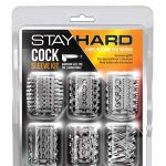 Stay Hard Cock Sleeve Kit Clear - Péniszgyűrűk - Mandzsetták