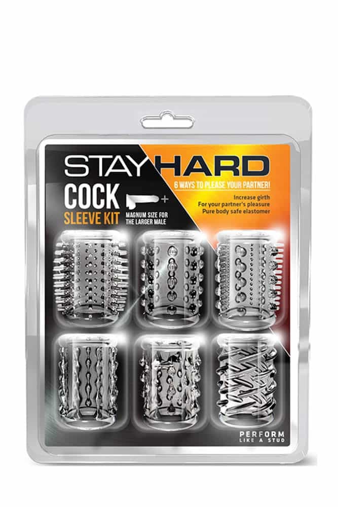Stay Hard Cock Sleeve Kit Clear - Péniszgyűrűk - Mandzsetták