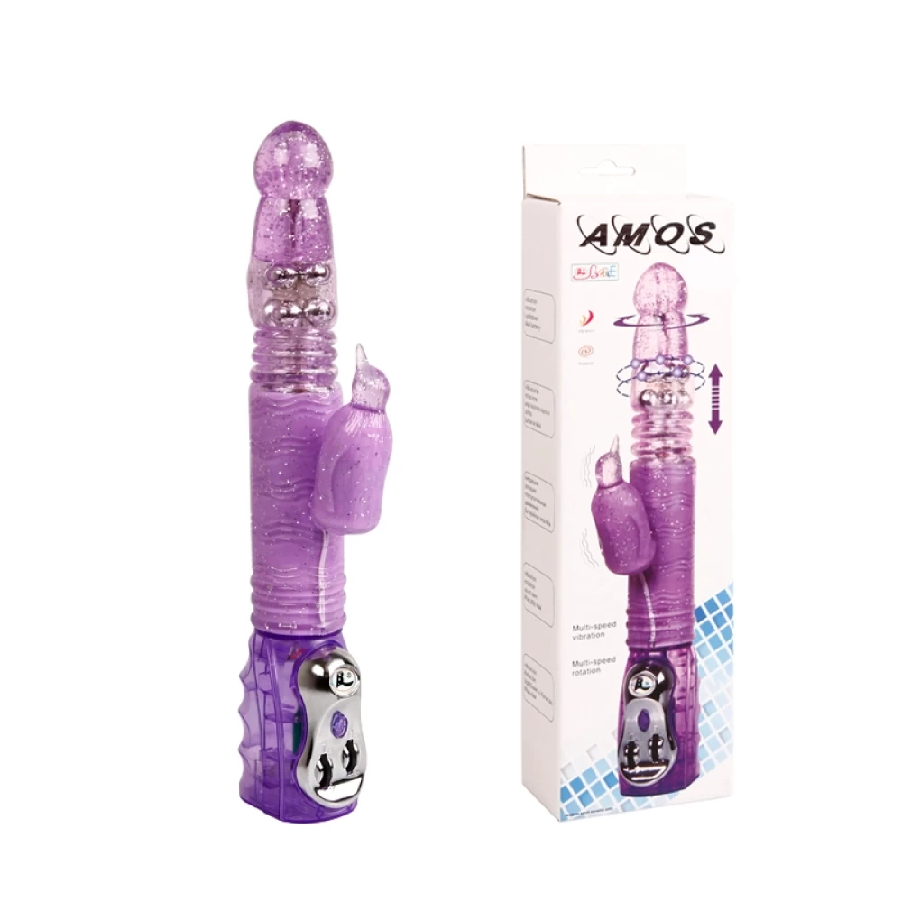 Amos Rabbit Vibrator Purple - Nonfiguratív vibrátorok