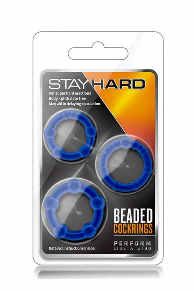 Stay Hard Beaded Cockrings Blue - Péniszgyűrűk - Mandzsetták