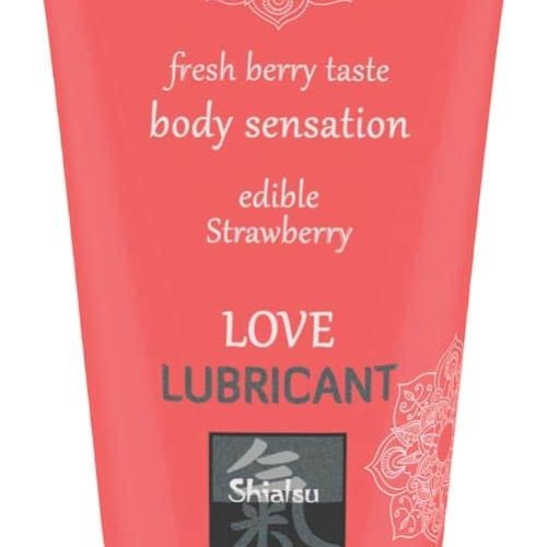 Love Lubricant edible - Strawberry 75ml - Vízbázisú síkosítók