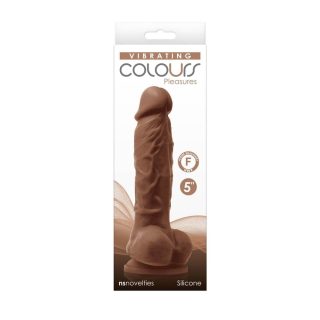 Colours - Pleasures - Vibrating - 5" Dildo - Brown - Realisztikus vibrátorok