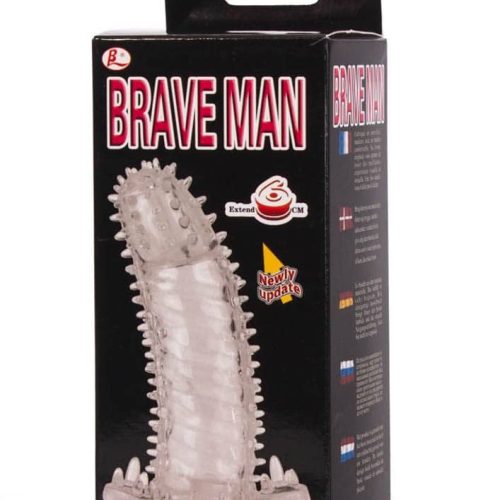 Brave Man Penis Sleeve Clear 1 - Péniszköpenyek - Hosszabbítók