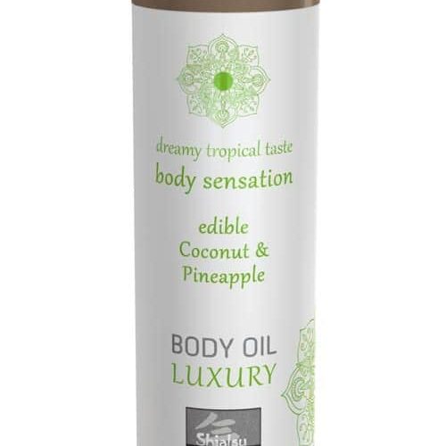 Luxury body oil edible - Coconut & Pineapple 75ml - Masszázsgyertyák és olajok