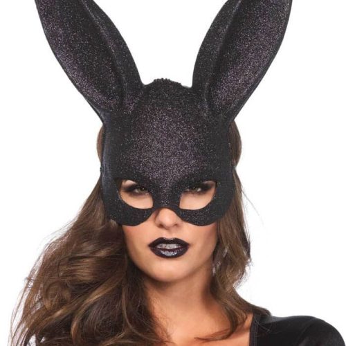 Glitter Masquerade Rabbit Mask Black - Maszkok - Szemkötők - Fejfedők