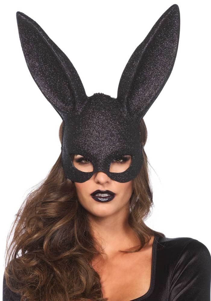 Glitter Masquerade Rabbit Mask Black - Maszkok - Szemkötők - Fejfedők