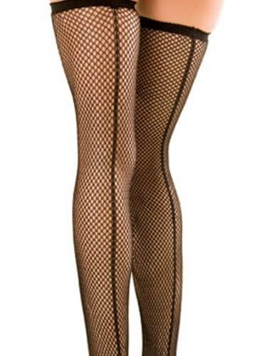 Fishnet Thigh High w. Backseam - Harisnyák - Harisnyatartók