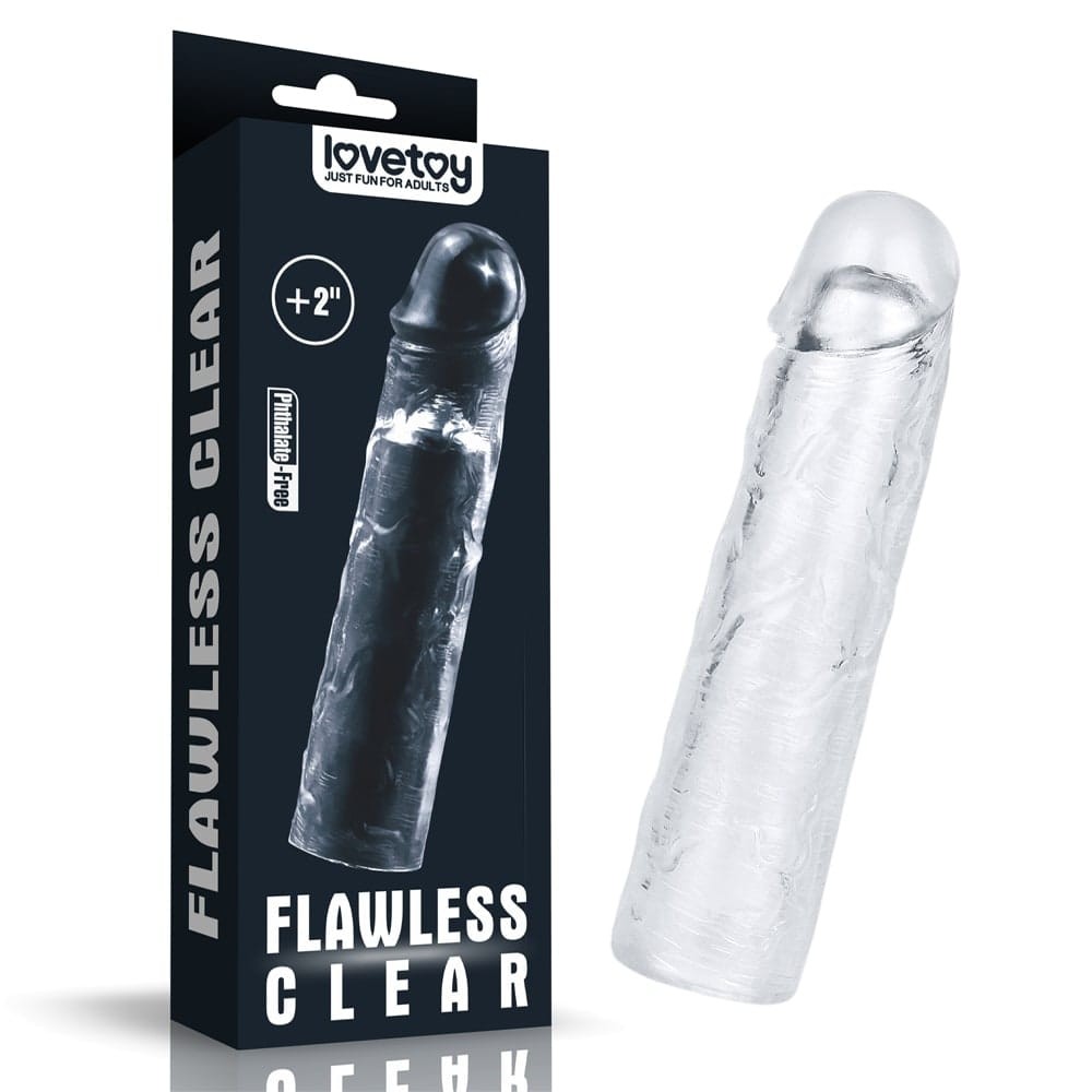 Flawless Clear Penis Sleeve Add 2'' - Péniszköpenyek - Hosszabítók