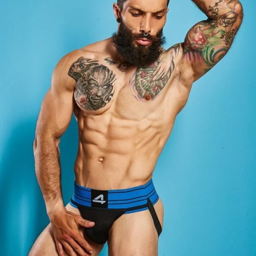 C4M - Rugby Jockstrap-ElectricBlue-L - Férfi ruházat