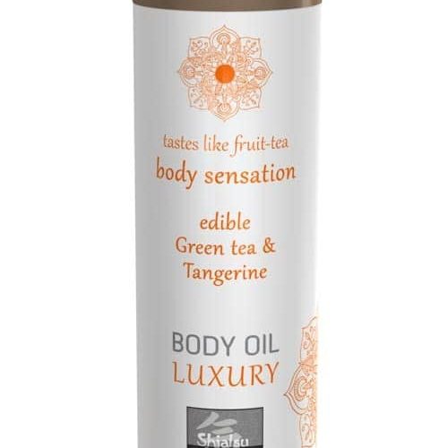 Luxury body oil edible - Green tea & Tangerine 75ml - Masszázsgyertyák és olajok