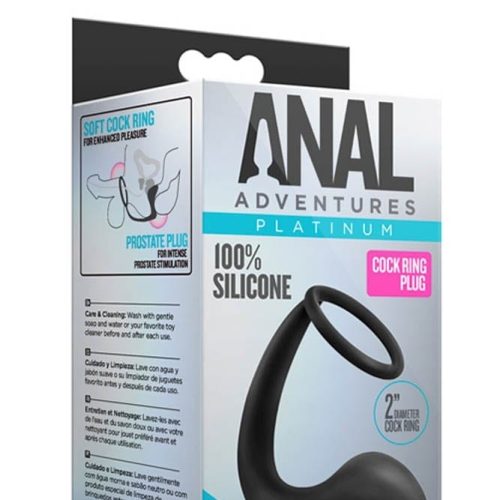 ANAL ADVENTURES COCK RING PLUG BLACK - Péniszgyűrűk - Mandzsetták