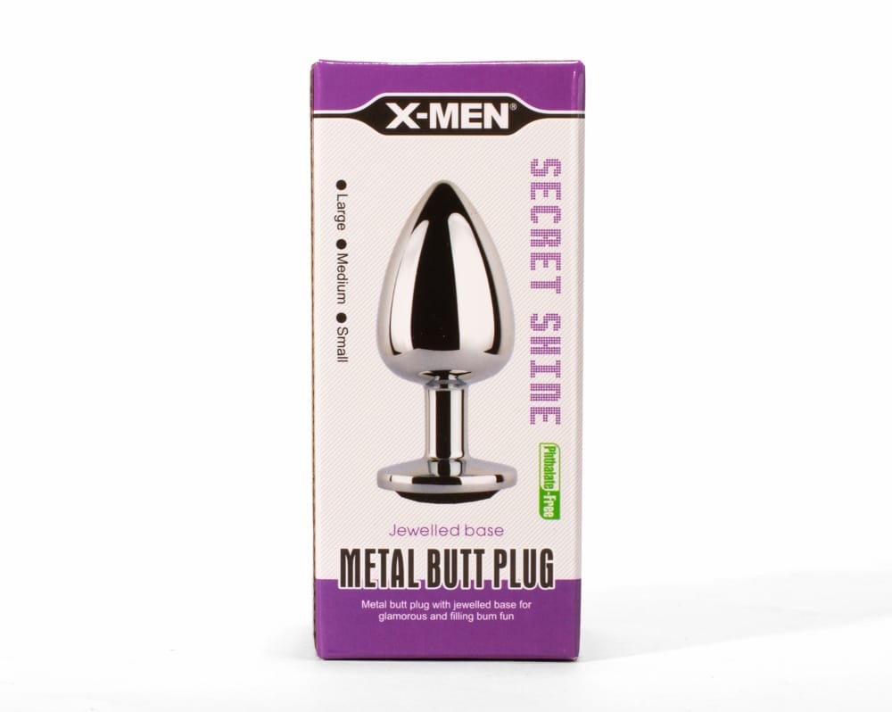 X-MEN Secret Shade Metal Butt Plug Black L - Fenékdugók
