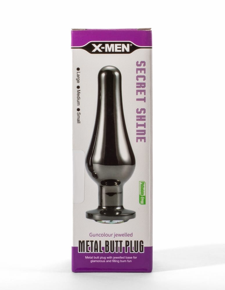X-Men Secret Shine Gun Colour Jewelled Metal Butt Plug L - Fenékdugók