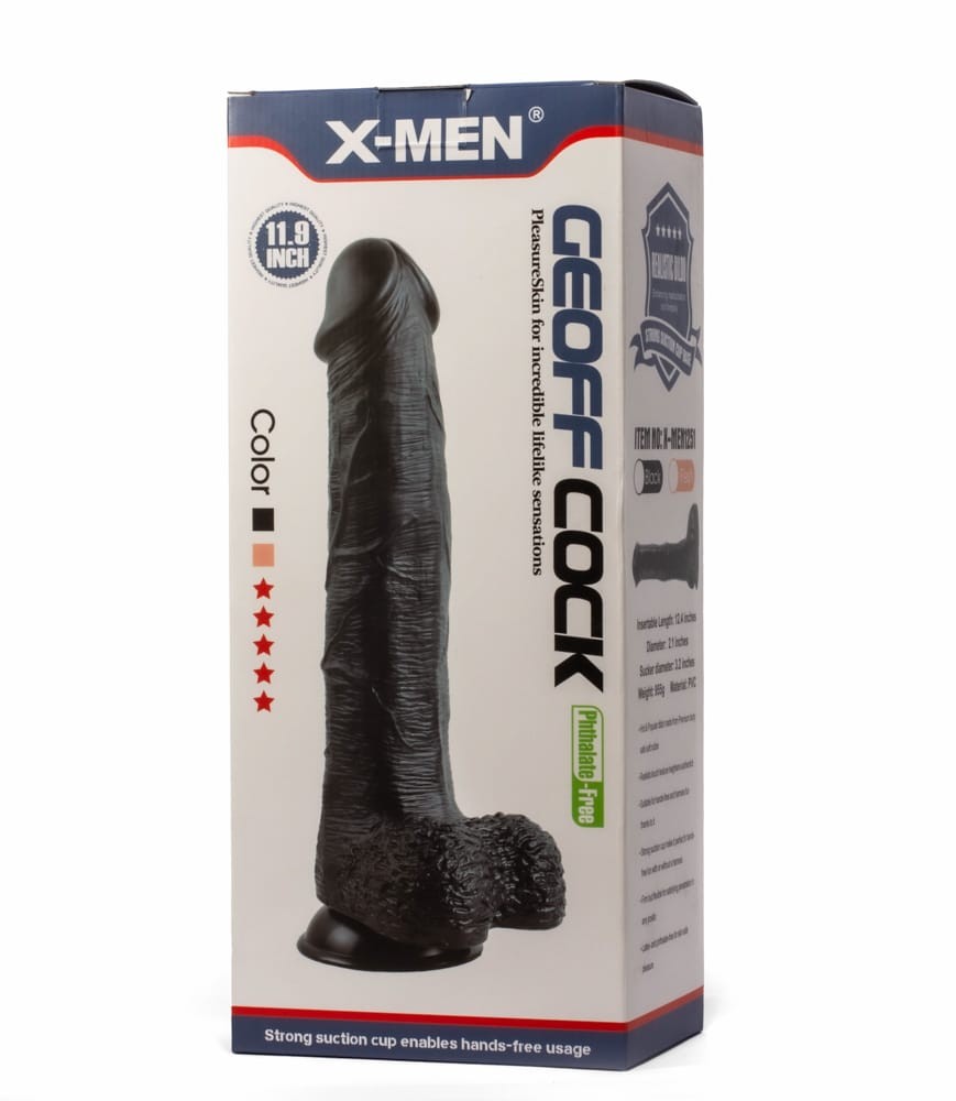 X-MEN Geoff 11.9" Cock Black - Dongok - Dildók
