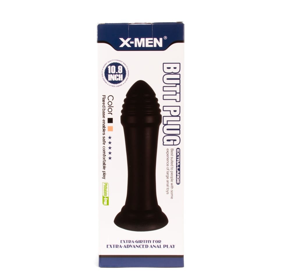 X-MEN 10.9 inch Butt Plug Black - Fenékdugók