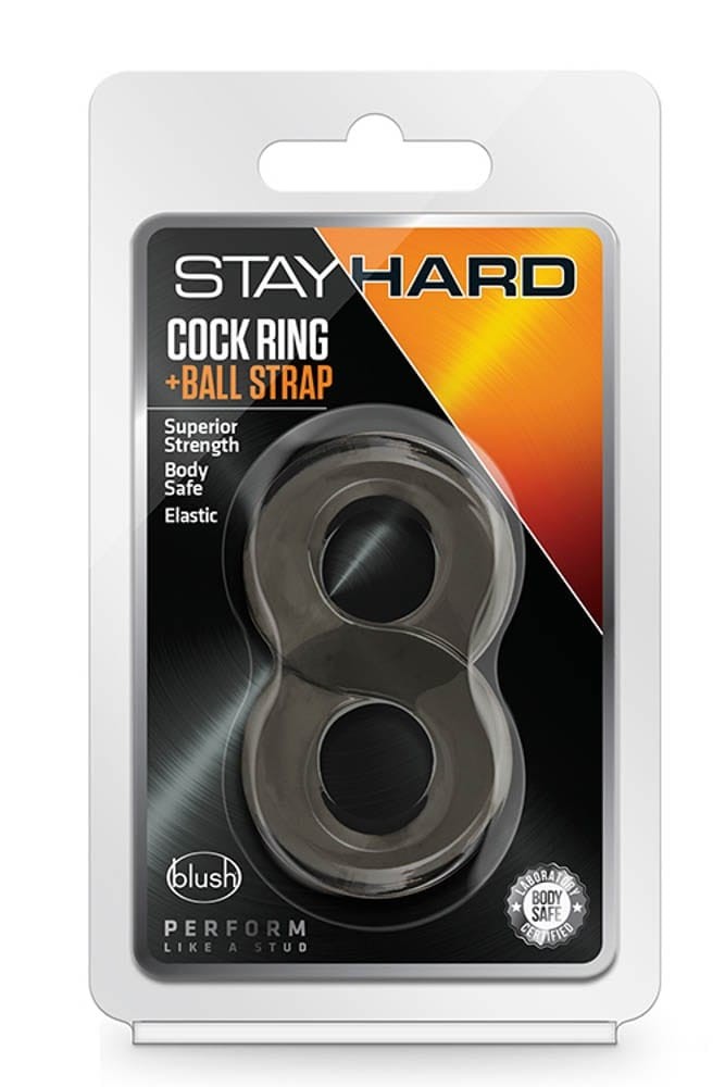 STAY HARD COCK RING AND BALL STRAP BLACK - Péniszgyűrűk - Mandzsetták