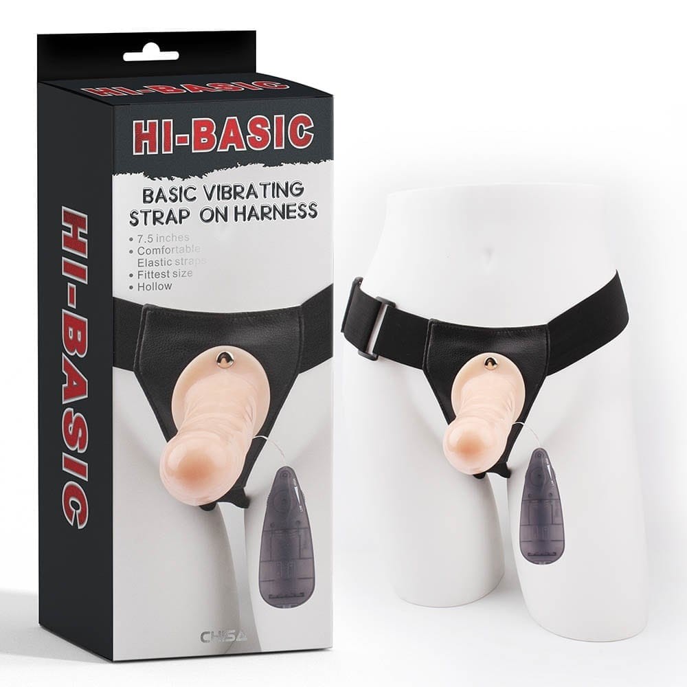 Basic Vibrating Strap-on Harness-Flesh - Felcsatolható eszközök