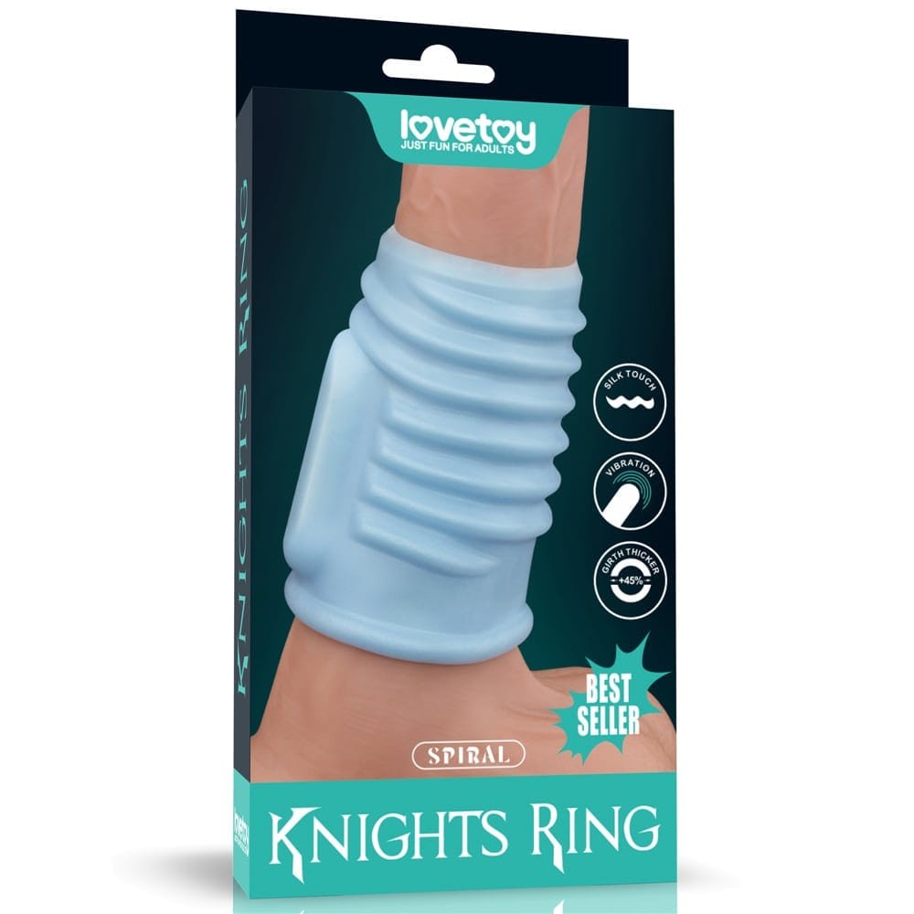Vibrating Spiral Knights Ring Blue - Péniszgyűrűk - Mandzsetták