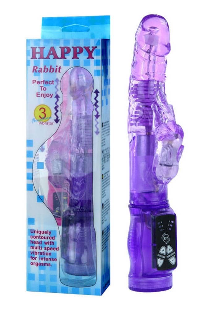 Happy Rabbit Rotation & Wave Vibrator Purple - Nonfiguratív vibrátorok