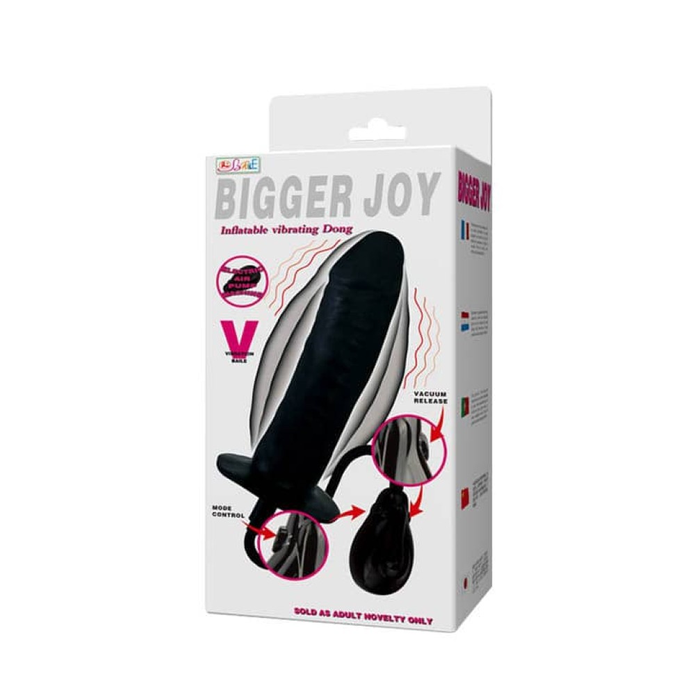 Bigger Joy Inflatable Penis Black 3 - Realisztikus vibrátorok