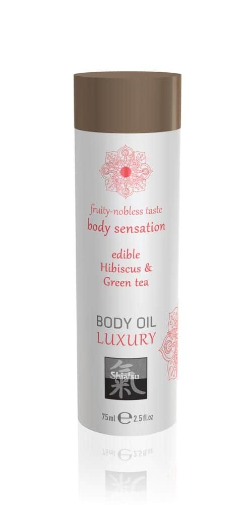 Luxury body oil edible - Hibiskus & Green Tea 75ml - Masszázsgyertyák és olajok