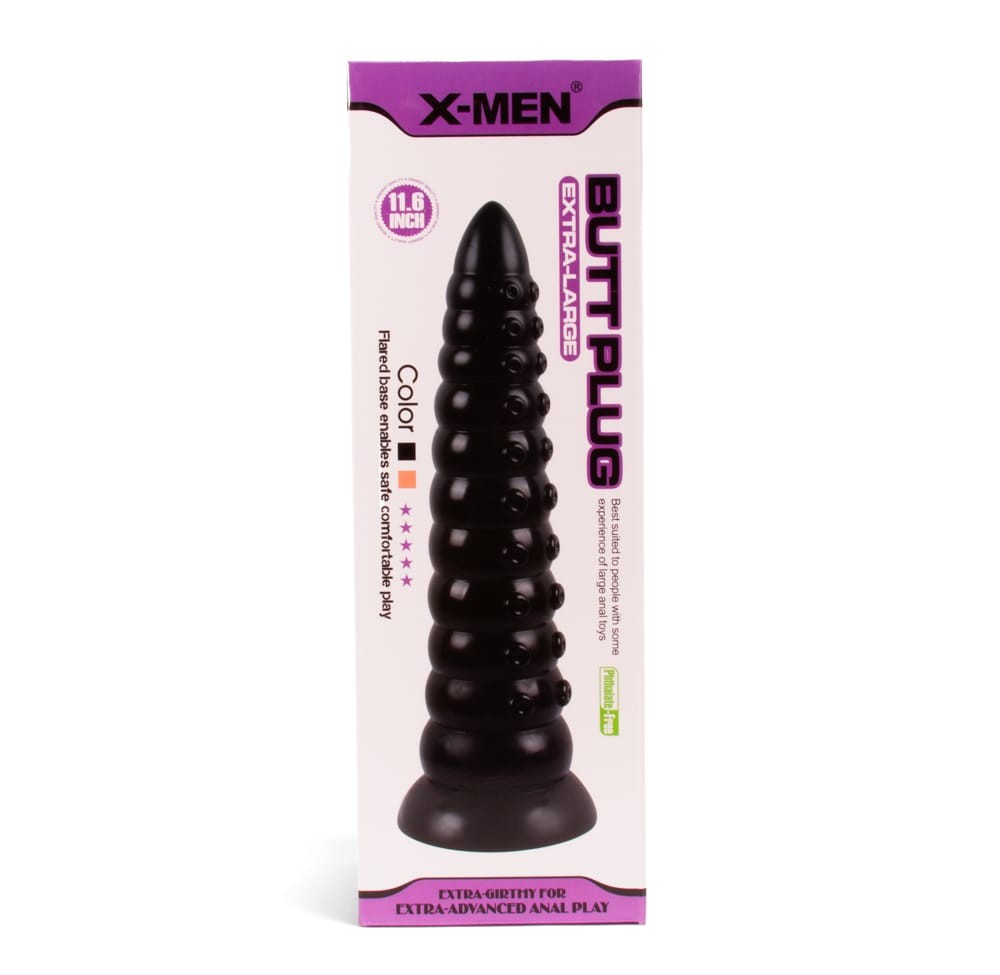 X-MEN 11.6 inch Butt Plug Black - Fenékdugók