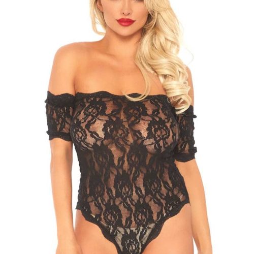 Lace Teddy And Bottom Black S/M - Bodyk