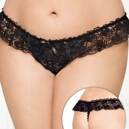 G-string 2432 - Plus Size - black {} XL-XXXL - Női fehérneműk