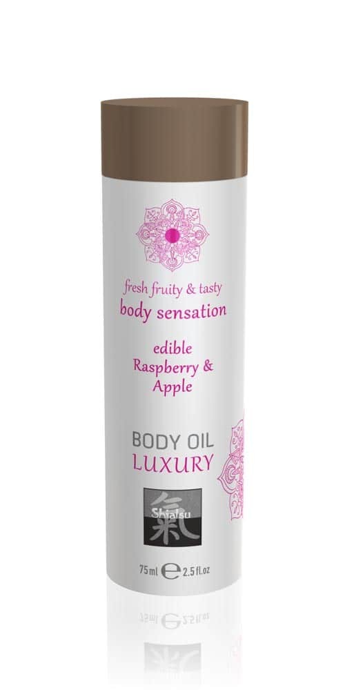 Luxury body oil edible - Raspberry & Apple 75ml - Masszázsgyertyák és olajok