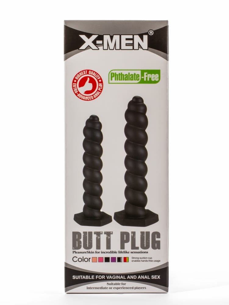 X-Men 9.45" Butt Plug Silicone Black M - Fenékdugók