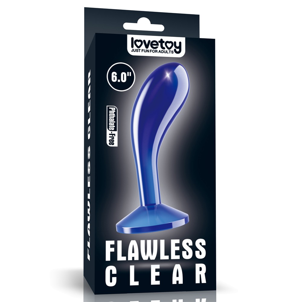 Flawless Clear Prostate Plug 6.0'' Blue - Prosztata masszírozók