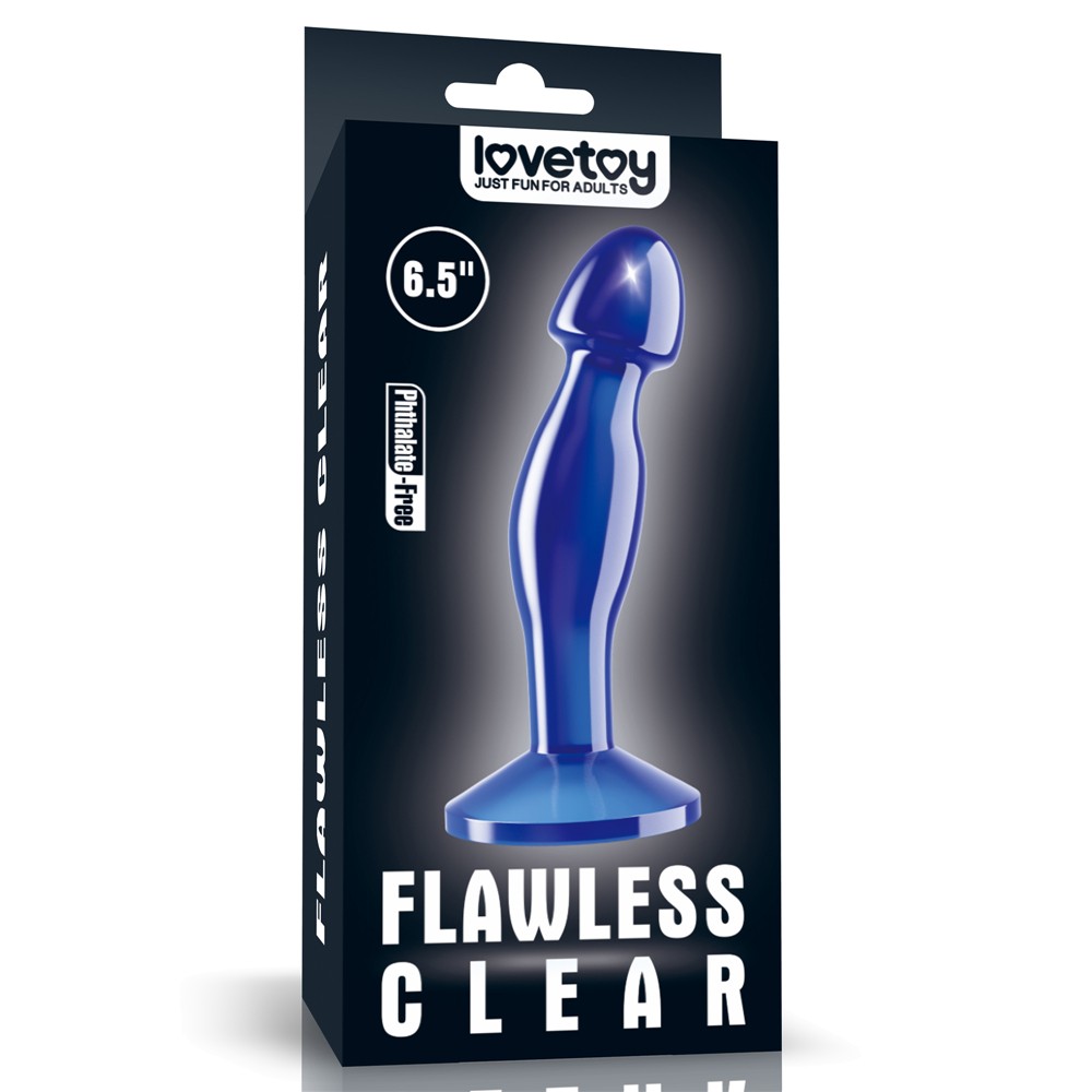 Flawless Clear Prostate Plug 6.5'' Blue - Prosztata masszírozók