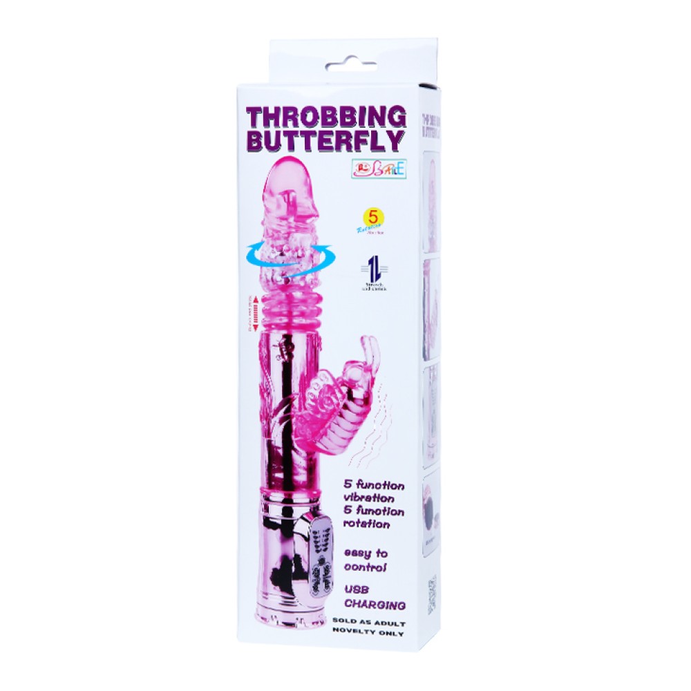 Throbbing Butterfly Vibrator Pink - Nonfiguratív vibrátorok