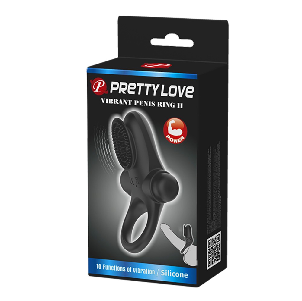 Pretty Love Vibrant Penis Ring 2 Black - Péniszgyűrűk - Mandzsetták